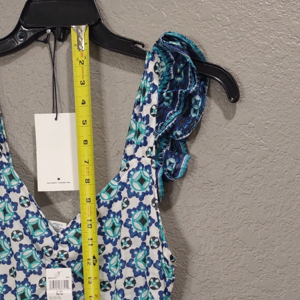 LUCKY BRAND Floral Blue and White Sleeveless Dress - Picture 13 of 17